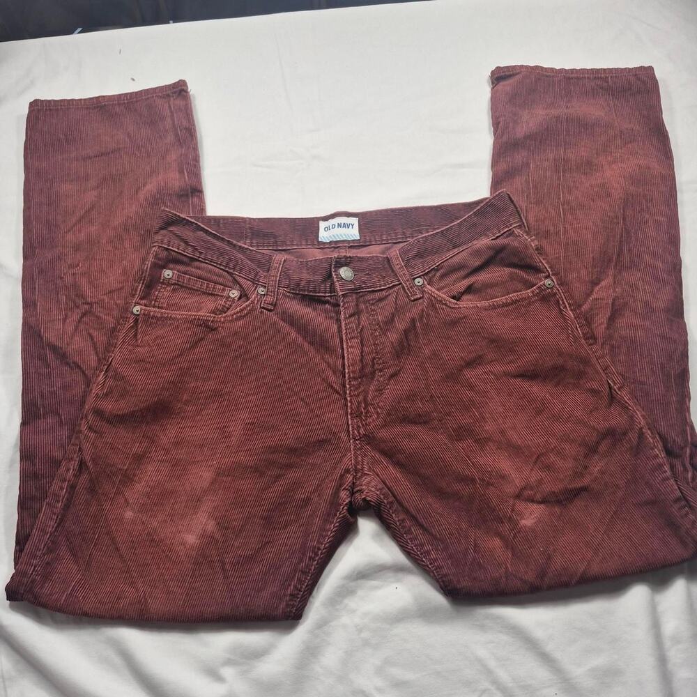 Old-Navy Women's Burgundy Pocket, Button and Zip Jeans sz 31x32